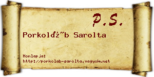 Porkoláb Sarolta névjegykártya