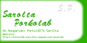 sarolta porkolab business card